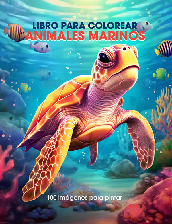 Libro para Colorear con Acuarelas Animales del Mar, Libros